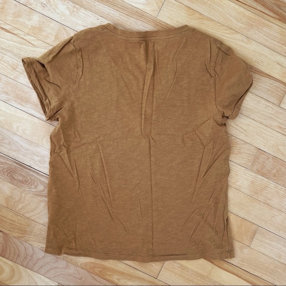 Madewell Whisper Cotton V-Neck Tee Mustard - Size S - Picture 3 of 3